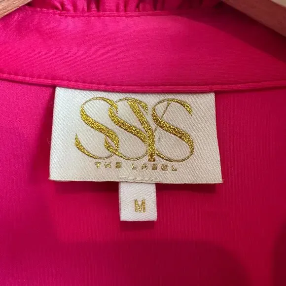 SSYS Sleeveless Frill Vneck Top Pink M - Picture 2 of 9